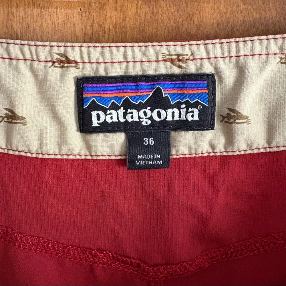 Patagonia Men's Red Solid Stretch Planing Board Shorts 18